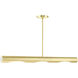 Novato 3 Light 42 inch Satin Brass Linear Chandelier Ceiling Light
