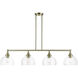 Glendon 4 Light 8.25 inch Antique Brass Large Linear Chandelier Ceiling Light