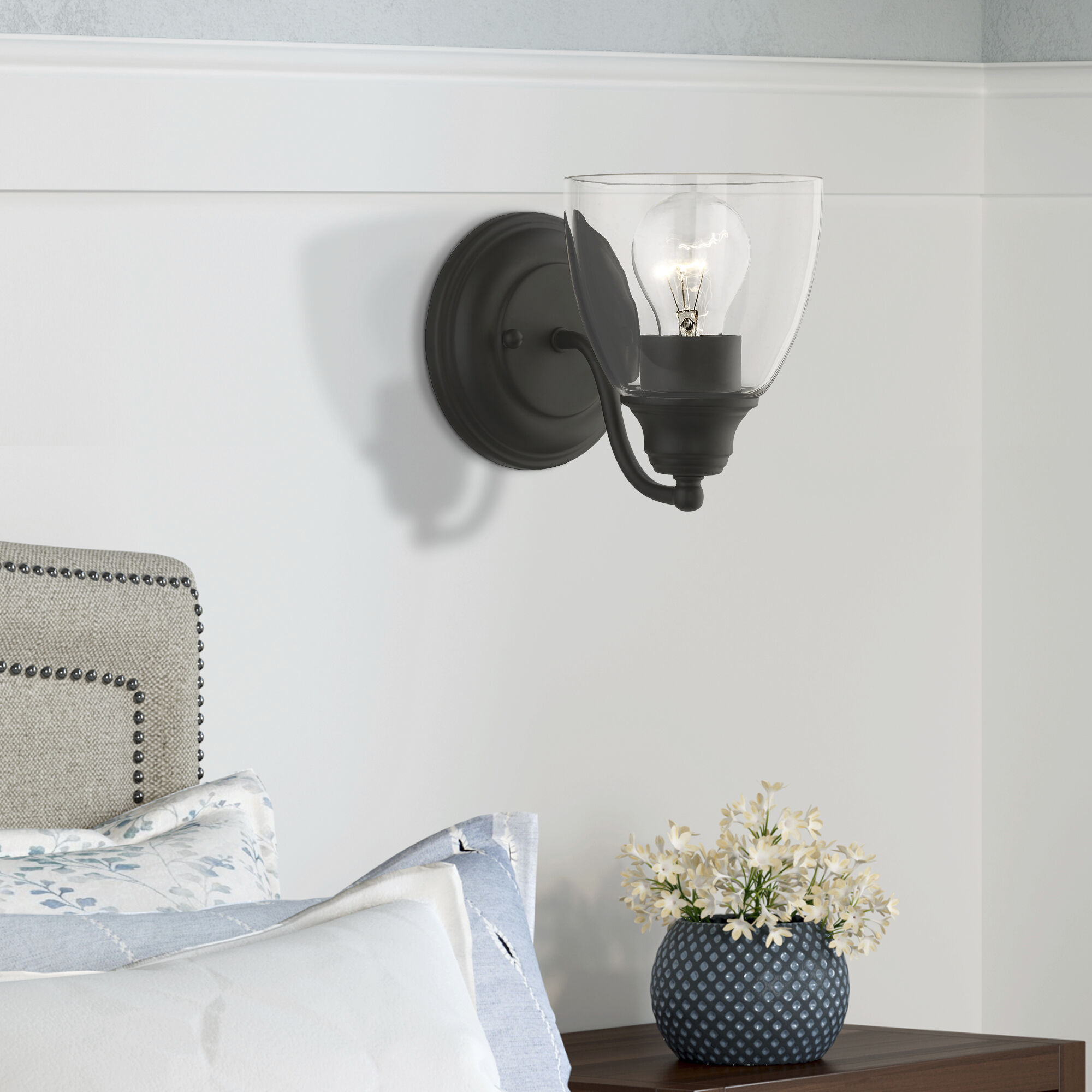 Montgomery 1 Light 5 inch Black Vanity Sconce Wall Light