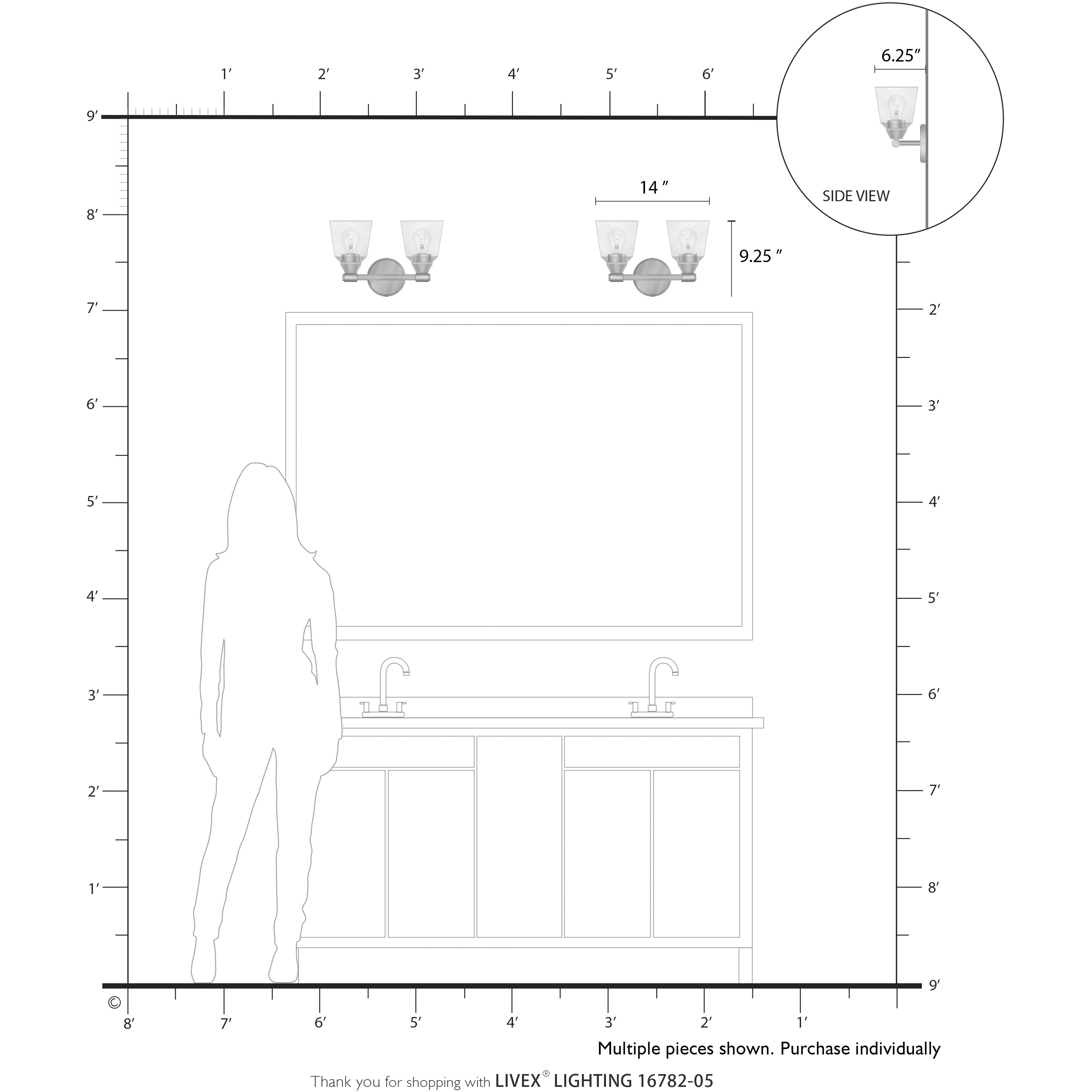 Catania 2 Light 14 inch Polished Chrome Vanity Sconce Wall Light