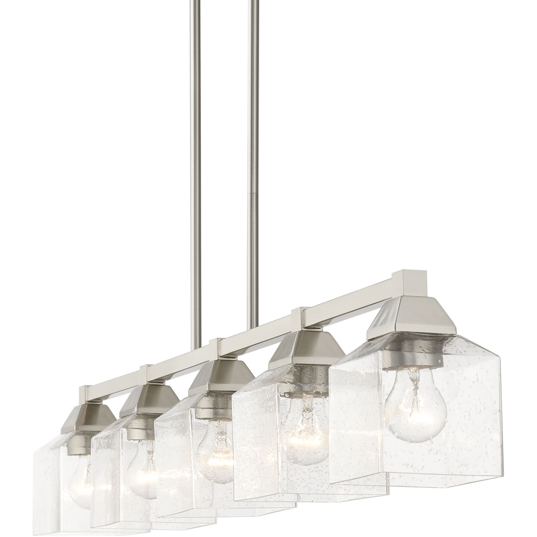 Aragon 5 Light 42 inch Brushed Nickel Linear Chandelier Ceiling Light