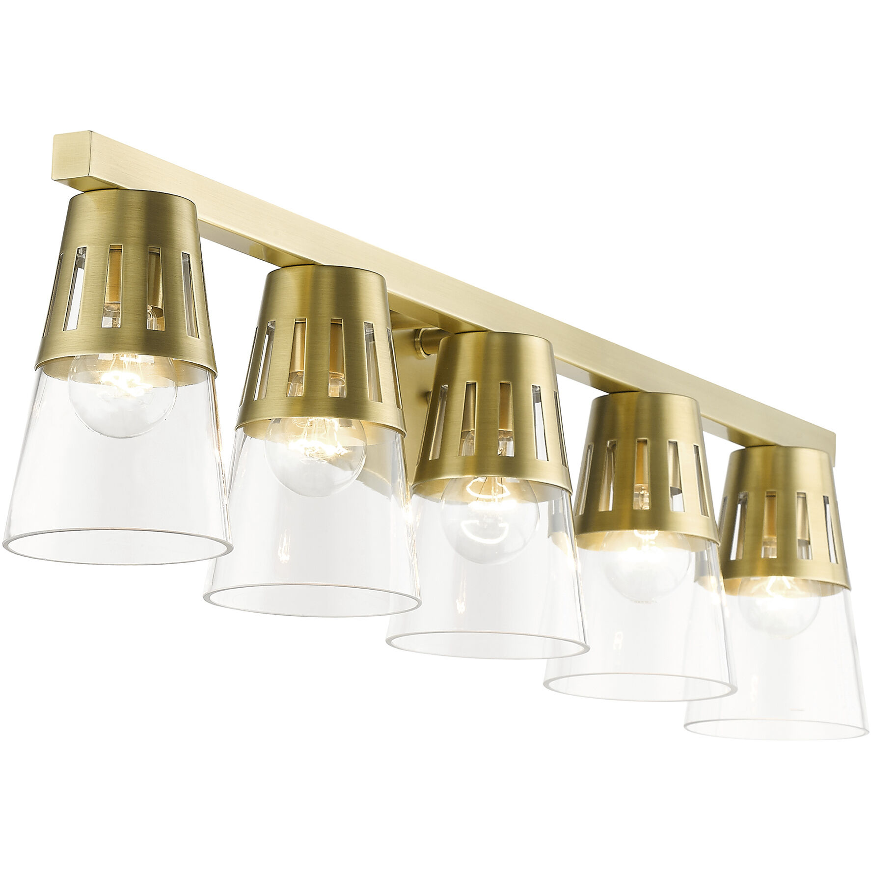 Bennington 5 Light 35.75 inch Natural Brass Large Vanity Sconce Wall Light
