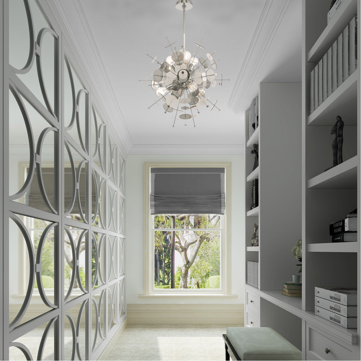 Circulo 6 Light 24 inch Polished Chrome Pendant Chandelier Ceiling Light