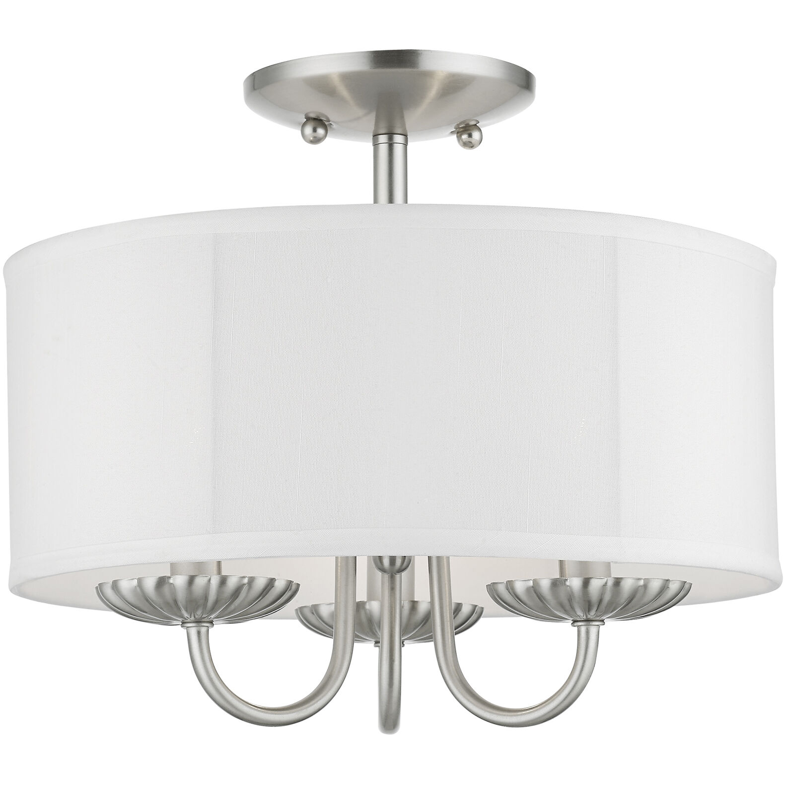 Brookdale 3 Light 13 inch Brushed Nickel Semi-Flush Mount Ceiling Light