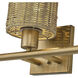 Weavington 3 Light 23.5 inch Antique Gold Leaf Vanity Wall Sconce Wall Light