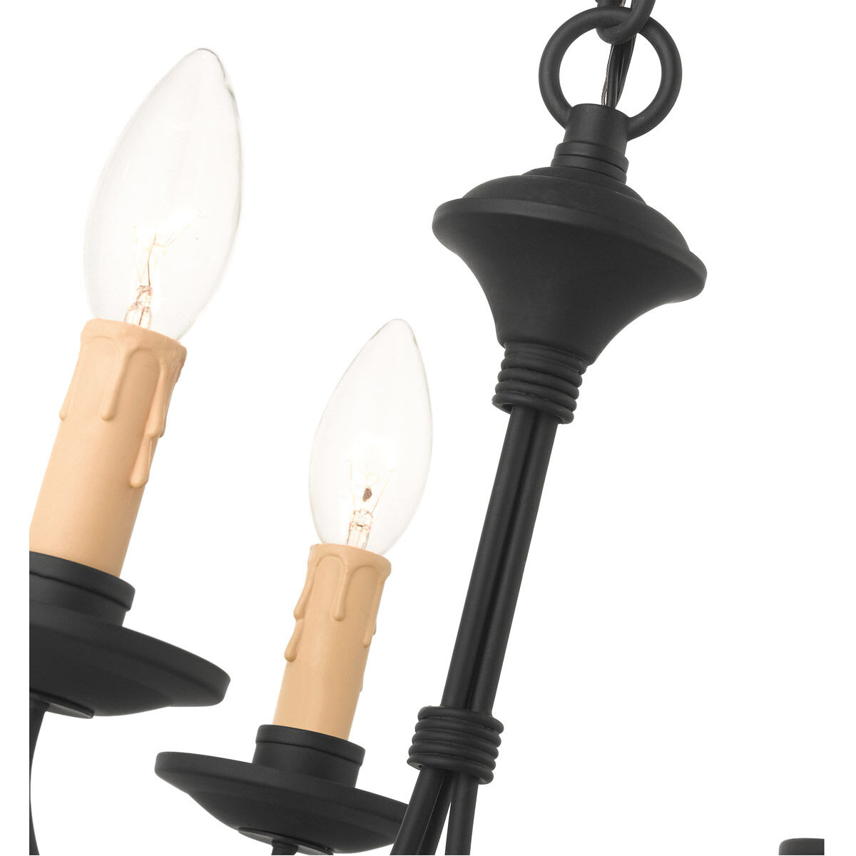 Heritage 3 Light 13 inch Black Mini Chandelier Ceiling Light