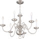 Williamsburgh 6 Light 24 inch Brushed Nickel Chandelier Ceiling Light
