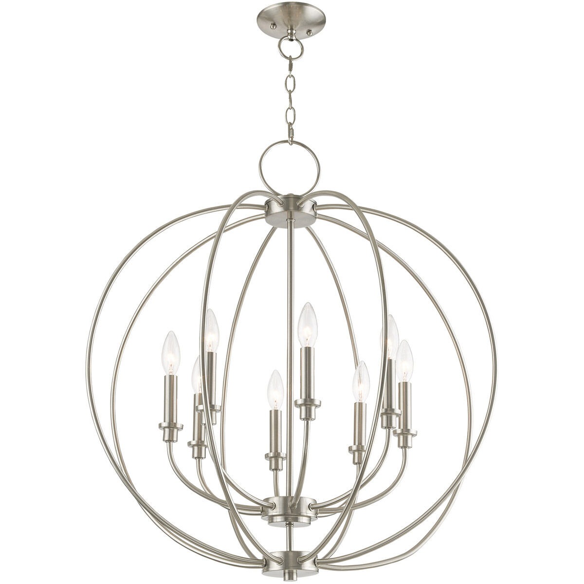 Milania 8 Light 28 inch Brushed Nickel Chandelier Ceiling Light