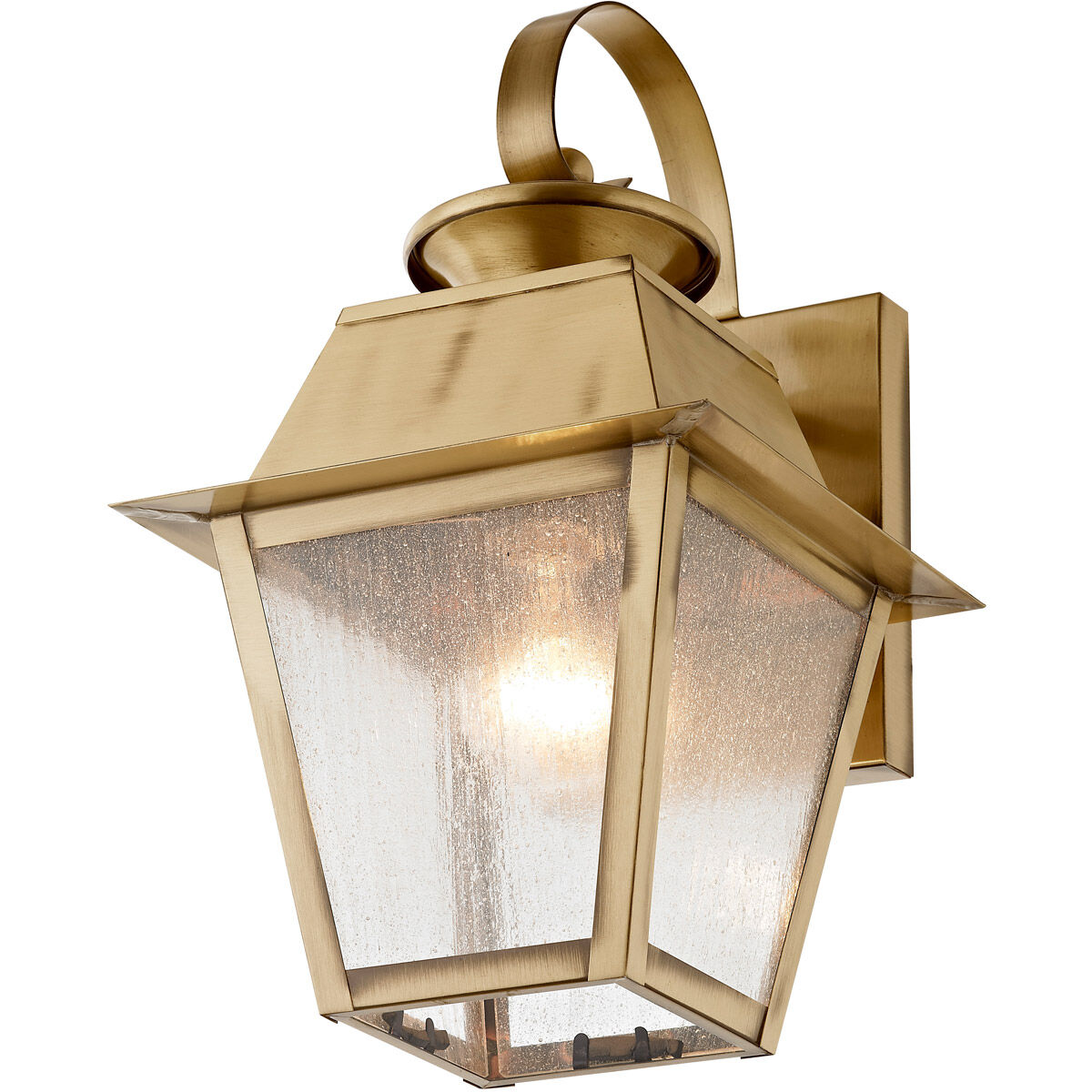 Mansfield 1 Light 13 inch Antique Brass Outdoor Wall Lantern