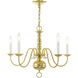 Williamsburgh 5 Light 24 inch Polished Brass Chandelier Ceiling Light