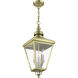 Adams 3 Light 10.63 inch Antique Brass with Brushed Nickel Finish Cluster Outdoor Large Pendant Lantern Ceiling Light