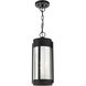 Sheridan 2 Light 8 inch Black with Brushed Nickel Candles Outdoor Pendant Lantern