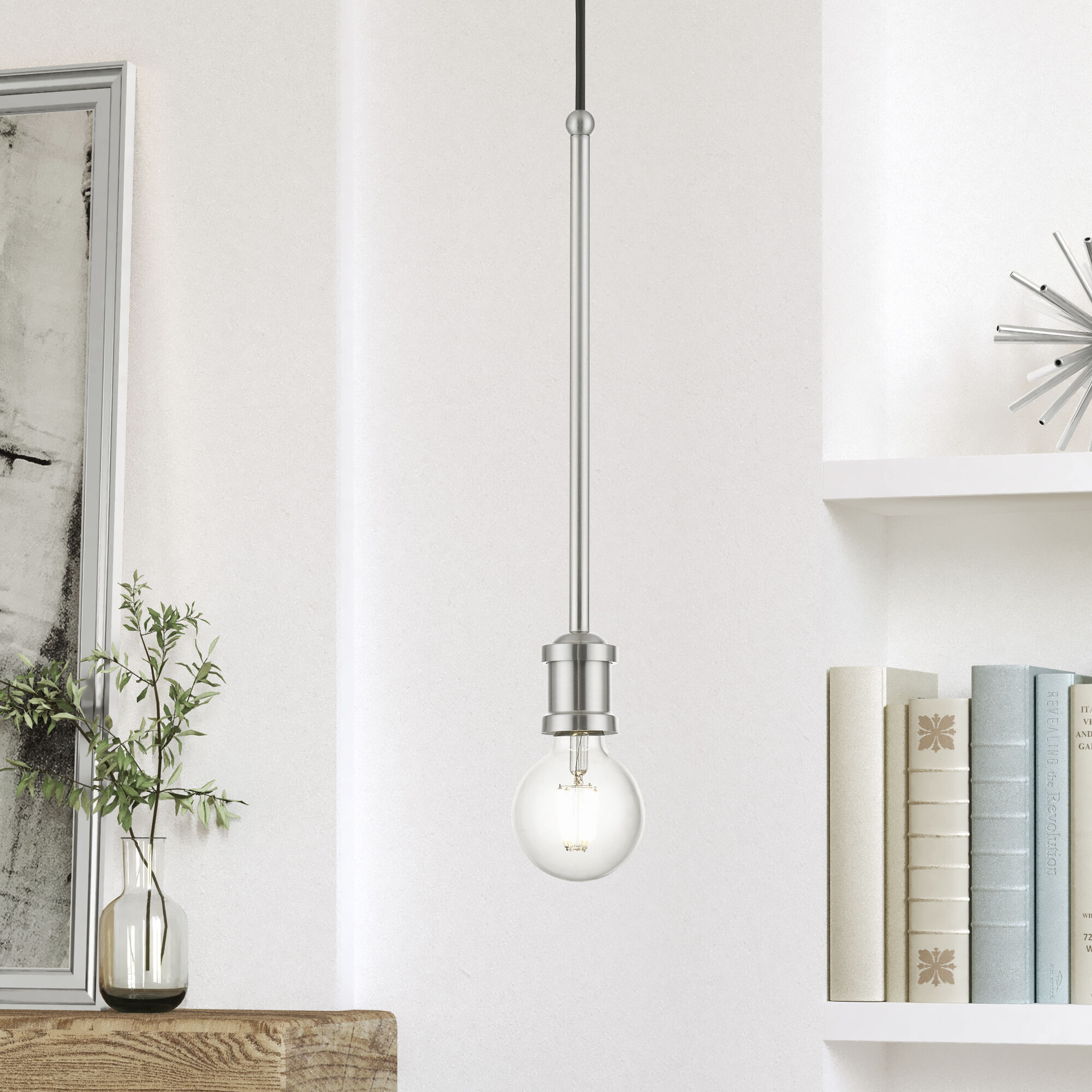 Lansdale 1 Light 5 inch Brushed Nickel Single Pendant Ceiling Light, Single