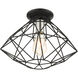 Geometric 1 Light 14 inch Black Flush Mount Ceiling Light