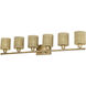 Weavington 6 Light 46 inch Antique Gold Leaf Vanity Wall Sconce Wall Light