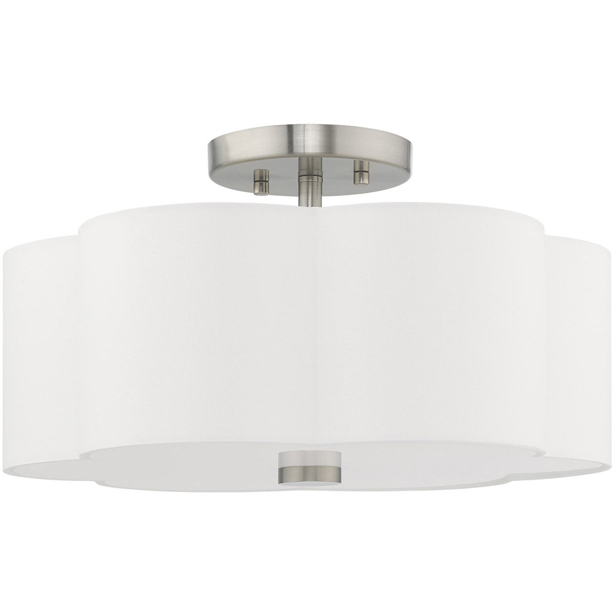 Chelsea 3 Light 15 inch Brushed Nickel Semi-Flush Mount Ceiling Light