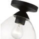 Catania 1 Light 7 inch Black Semi-Flush Ceiling Light