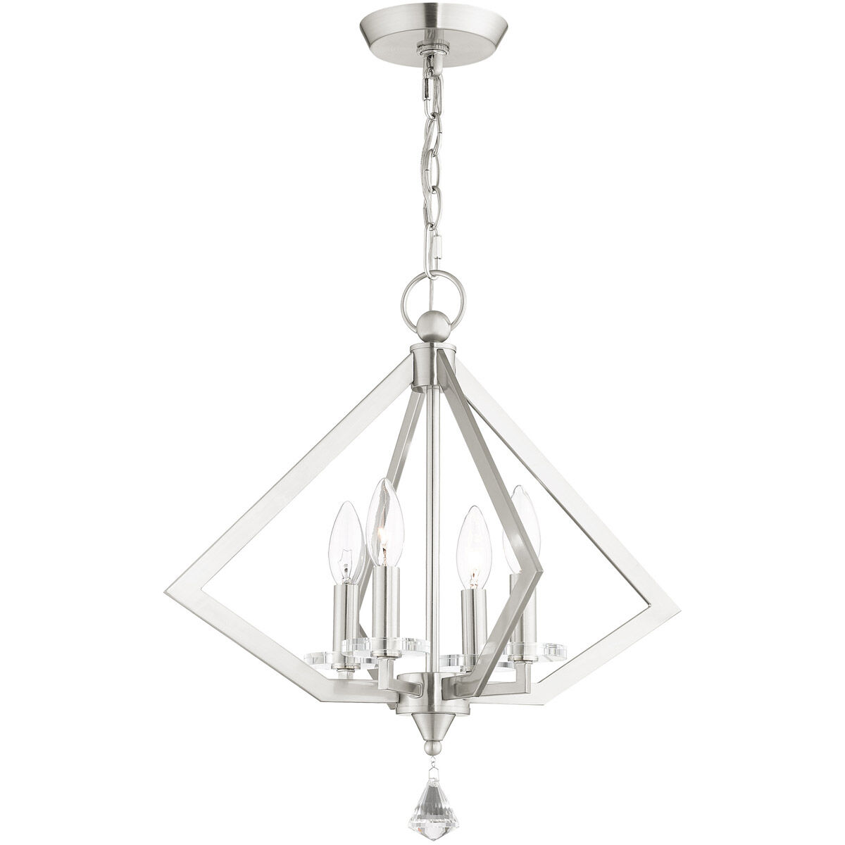 Diamond 4 Light 18 inch Brushed Nickel Chandelier Ceiling Light