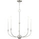 Clairmont 5 Light 24 inch Brushed Nickle Chandelier Ceiling Light in Brushed Nickel