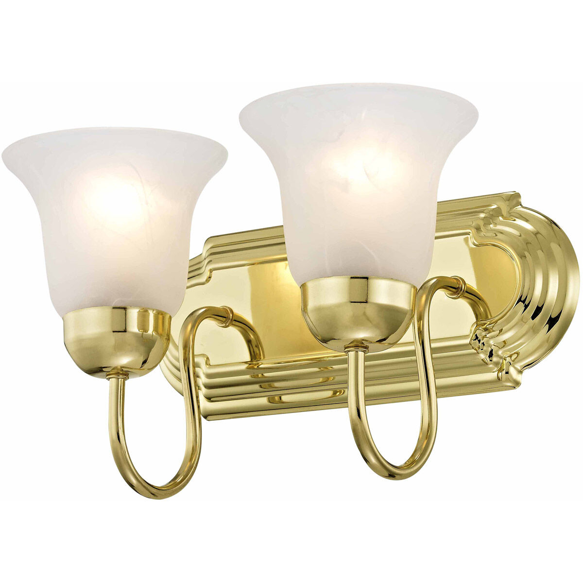 Riviera 2 Light 14 inch Polished Brass Bath Vanity Wall Light