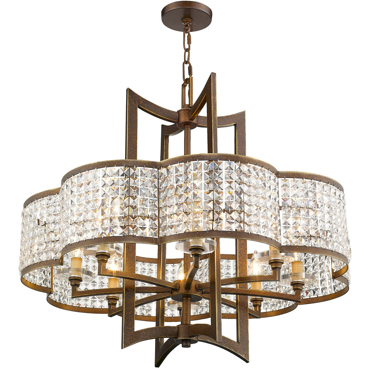 Grammercy 8 Light 30 inch Hand Painted Palacial Bronze Chandelier Ceiling Light