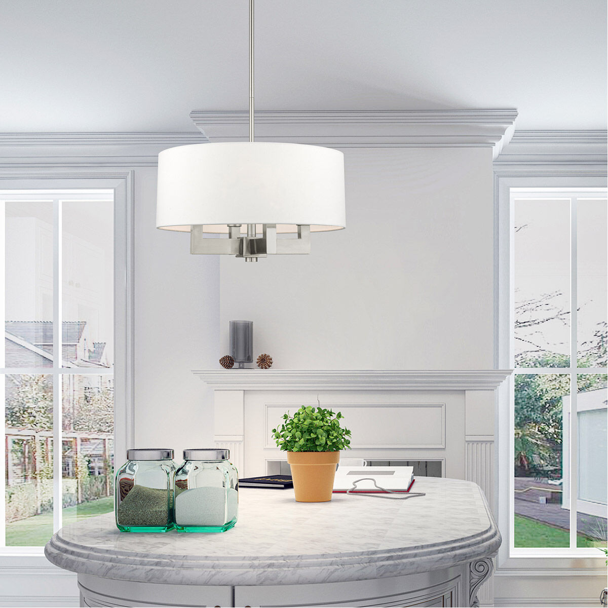 Cresthaven 4 Light 18 inch Brushed Nickel Chandelier Ceiling Light