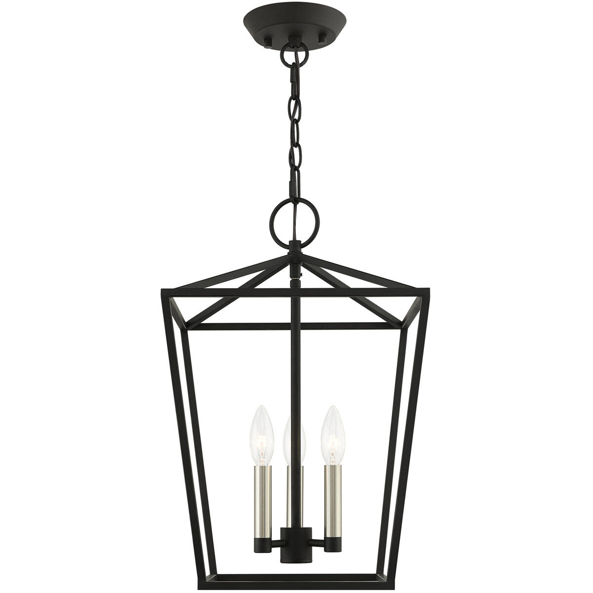 Devone 3 Light 13 inch Black Convertible Semi Flush/Lantern Ceiling Light