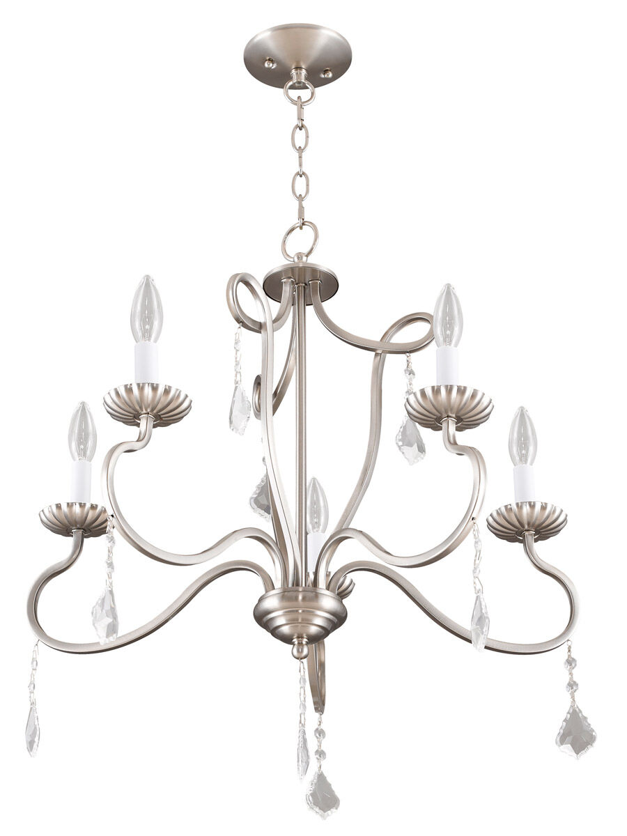 Callisto 5 Light 24 inch Brushed Nickel Chandelier Ceiling Light