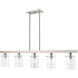 Munich 5 Light 42 inch Brushed Nickel Linear Chandelier Ceiling Light