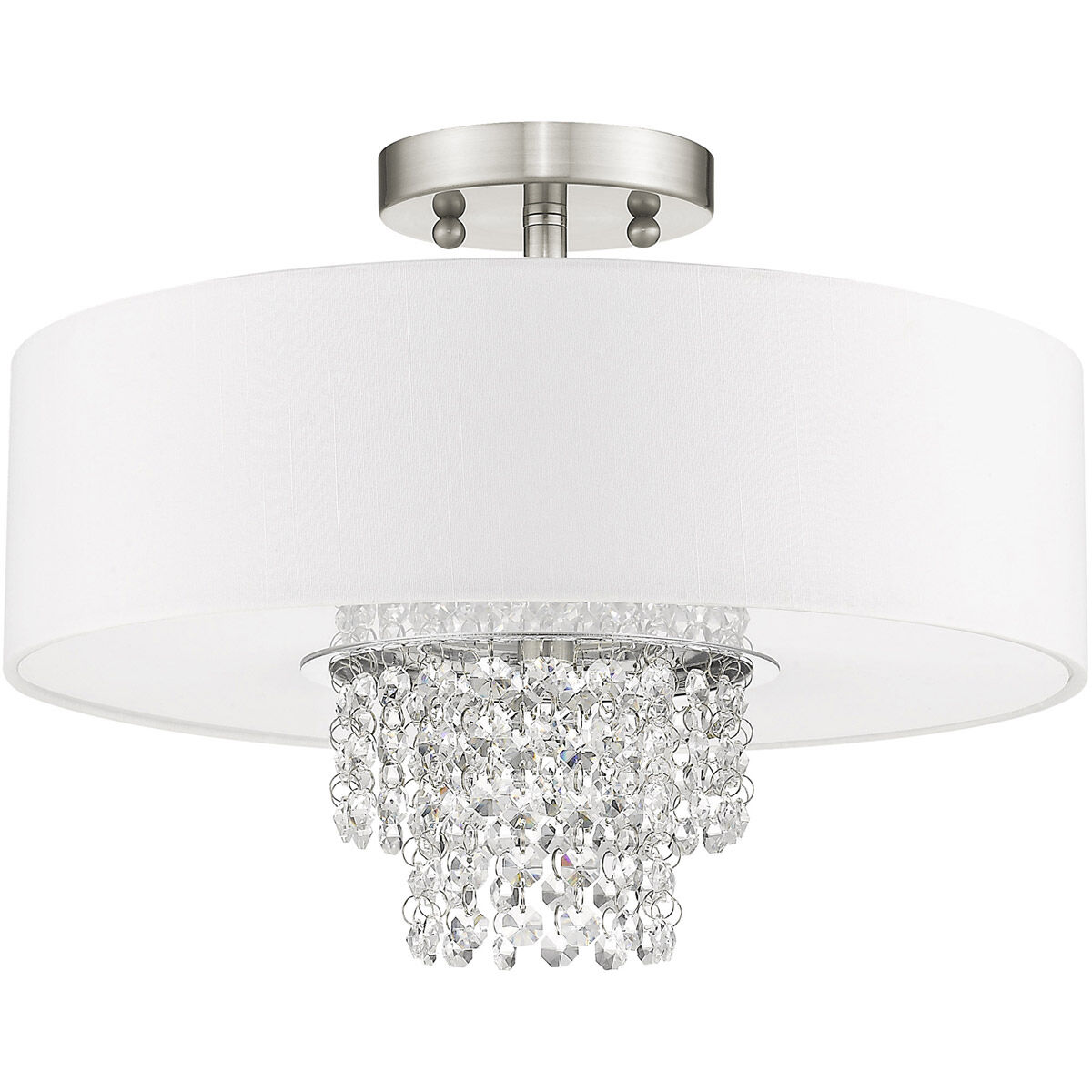 Carlisle 3 Light 15 inch Brushed Nickel Semi-Flush Mount Ceiling Light
