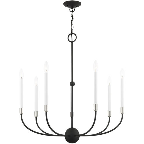 Clairmont 7 Light 28 inch Black with Brushed Nickel Accents Chandelier Ceiling Light