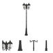 Morgan 3 Light 100 inch Textured Black Outdoor 3 Head Post