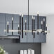 Denmark 12 Light 42 inch Black with Brushed Nickel Accents Foyer Chandelier Ceiling Light