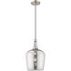 Art Glass 1 Light 9 inch Brushed Nickel Mini Pendant Ceiling Light