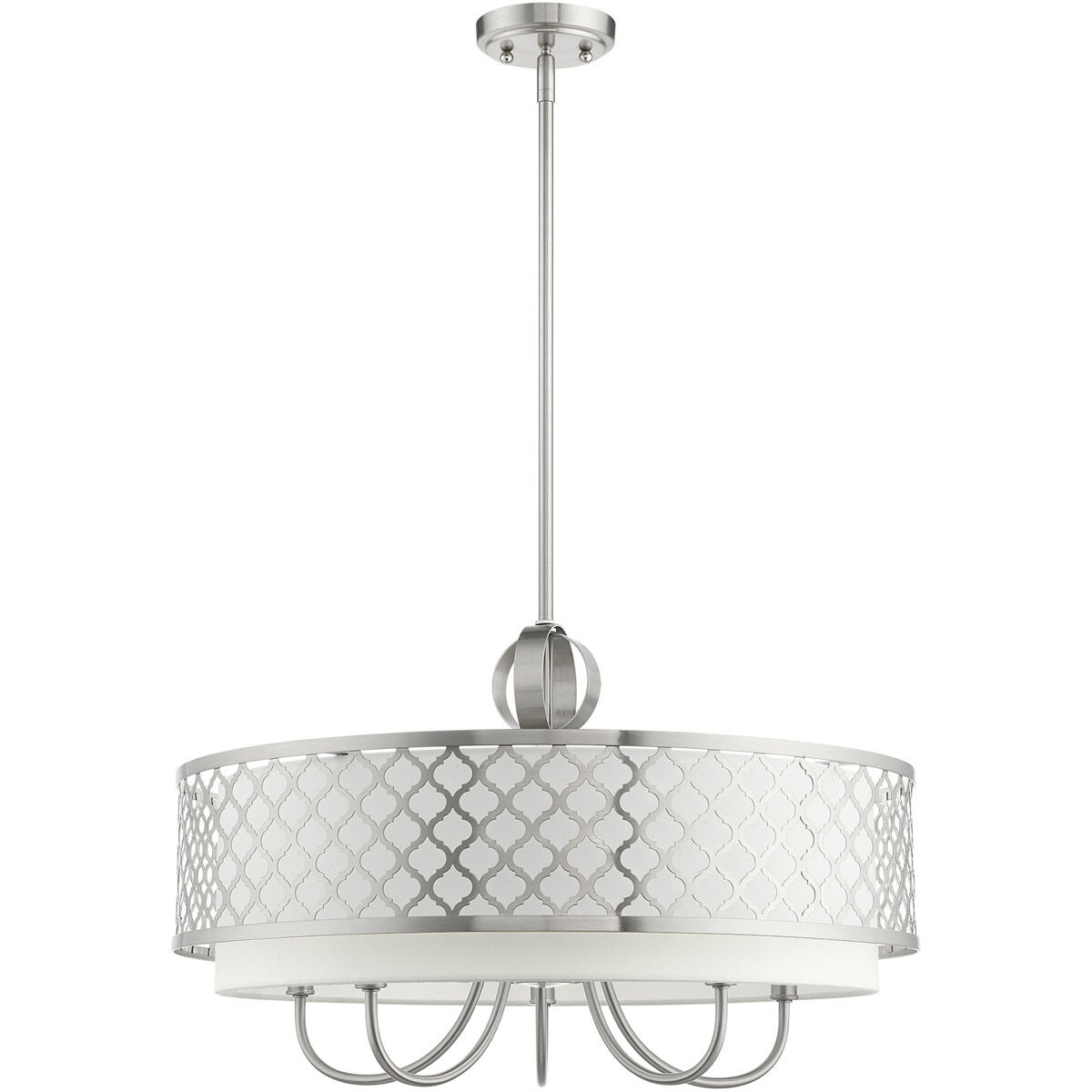 Arabesque 6 Light 24 inch Brushed Nickel Pendant Chandelier Ceiling Light