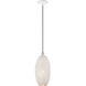 Dublin 1 Light 7 inch White with Brushed Nickel Accents Pendant Ceiling Light