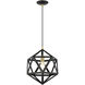 Geometric 1 Light 13 inch Textured Black Pendant Ceiling Light