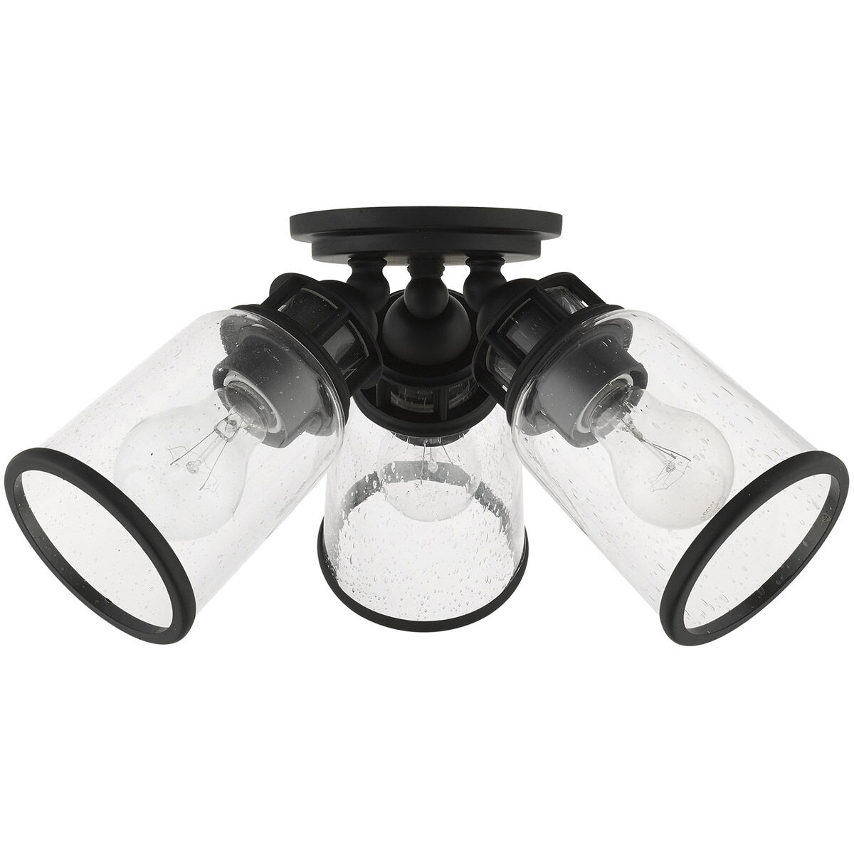 Lawrenceville 3 Light 16 inch Black Flush Mount Ceiling Light