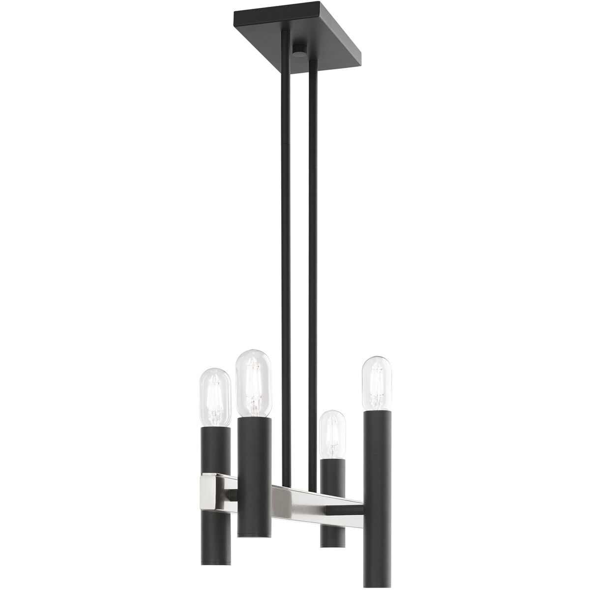 Helsinki 4 Light 8 inch Scandinavian Gray with Brushed Nickel Accents Chandelier Ceiling Light