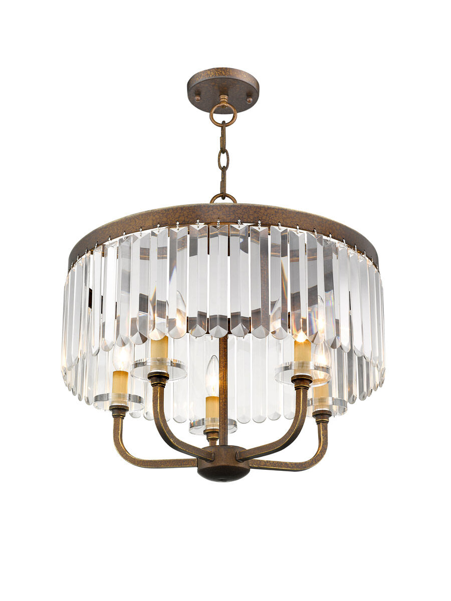 Ashton 5 Light 20 inch Hand Painted Palacial Bronze Convertible Chandelier/Ceiling Mount Ceiling Light