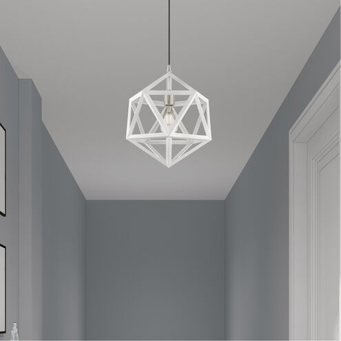 Geometric 1 Light 13 inch White Mini Pendant Ceiling Light
