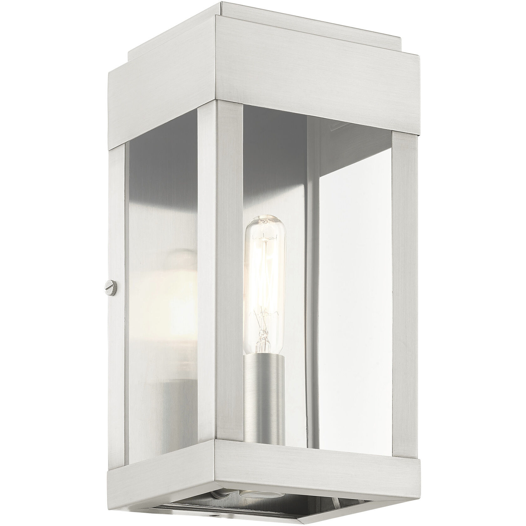 York 1 Light 9 inch Brushed Nickel Outdoor ADA Wall Lantern