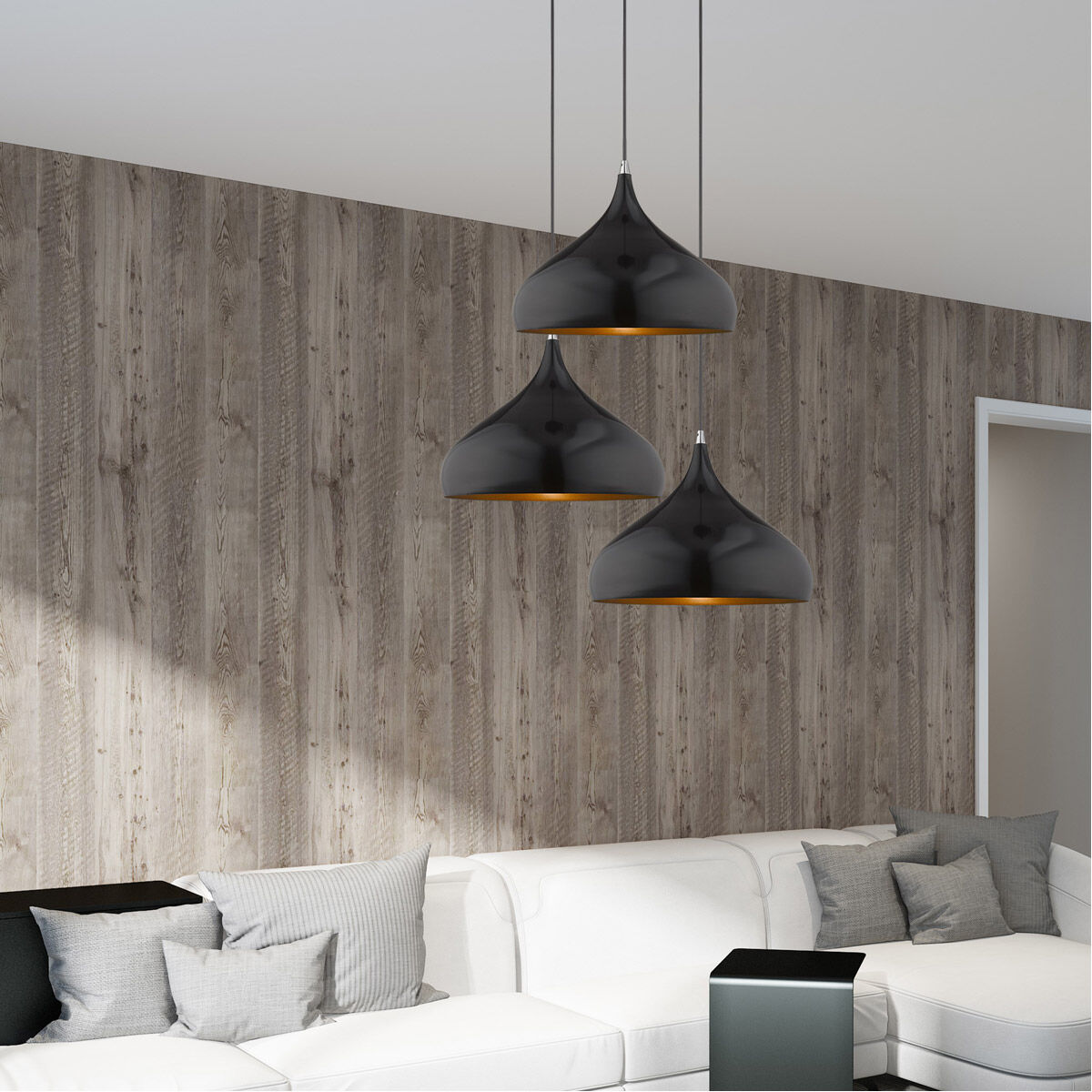 Allison 1 Light 16 inch Shiny Black Mini Pendant Ceiling Light