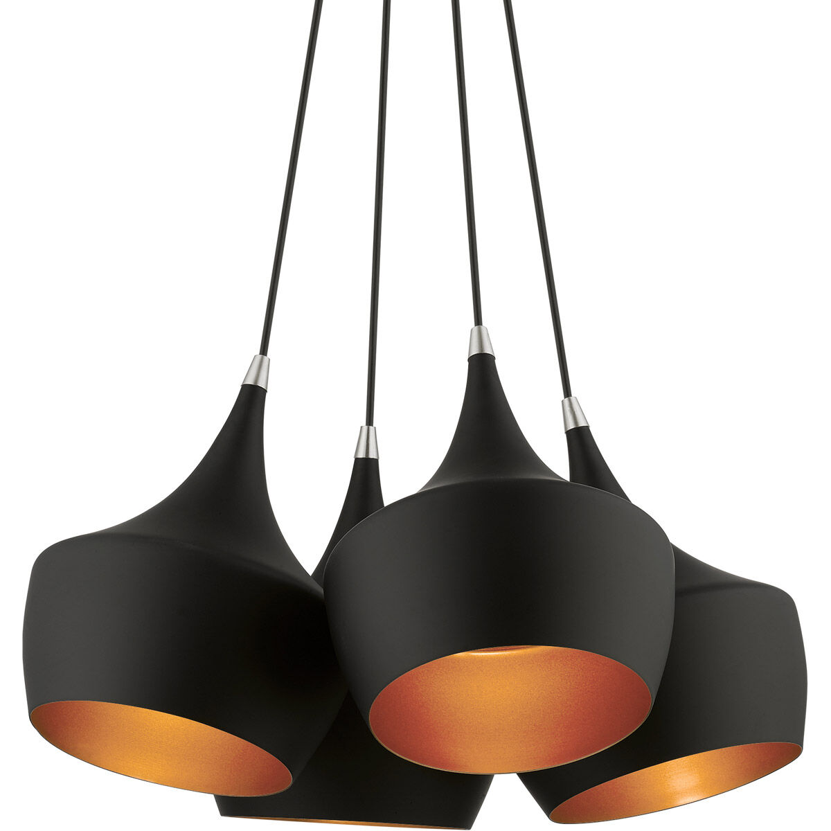 Waldorf 4 Light 23 inch Black Cluster Pendant Ceiling Light