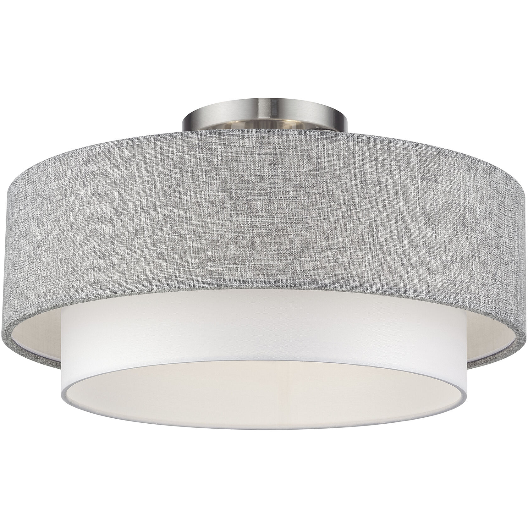 Brookmeade 3 Light 18 inch Brushed Nickel Semi-Flush Ceiling Light