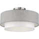 Brookmeade 3 Light 18 inch Brushed Nickel Semi-Flush Ceiling Light