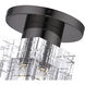 Rotterdam 1 Light 7 inch Black Chrome Crystal Semi-Flush Ceiling Light