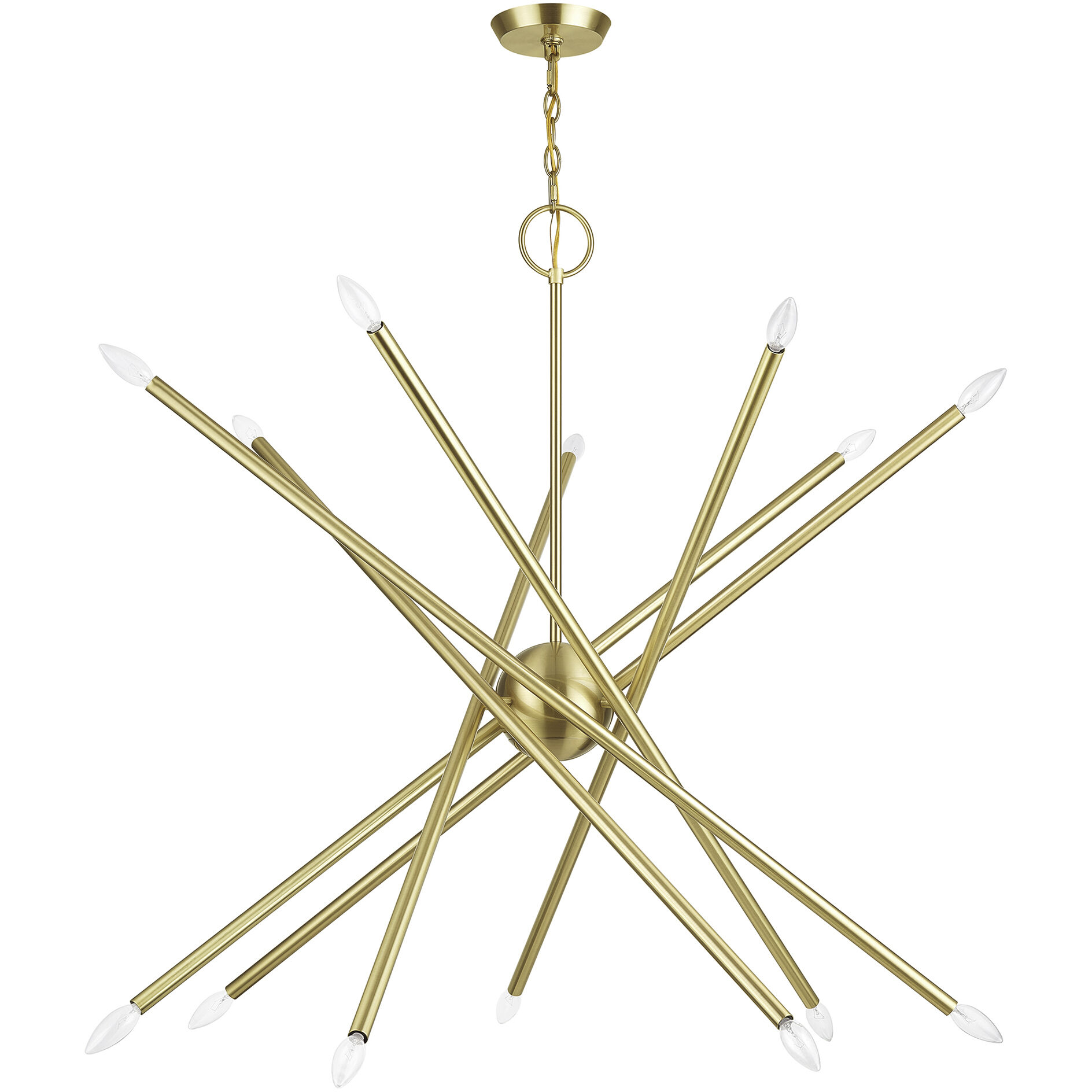 Soho 14 Light 40 inch Satin Brass Foyer Chandelier Ceiling Light