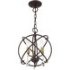 Aria 3 Light 13 inch Bronze Convertible Chandelier / Semi Flush Ceiling Light