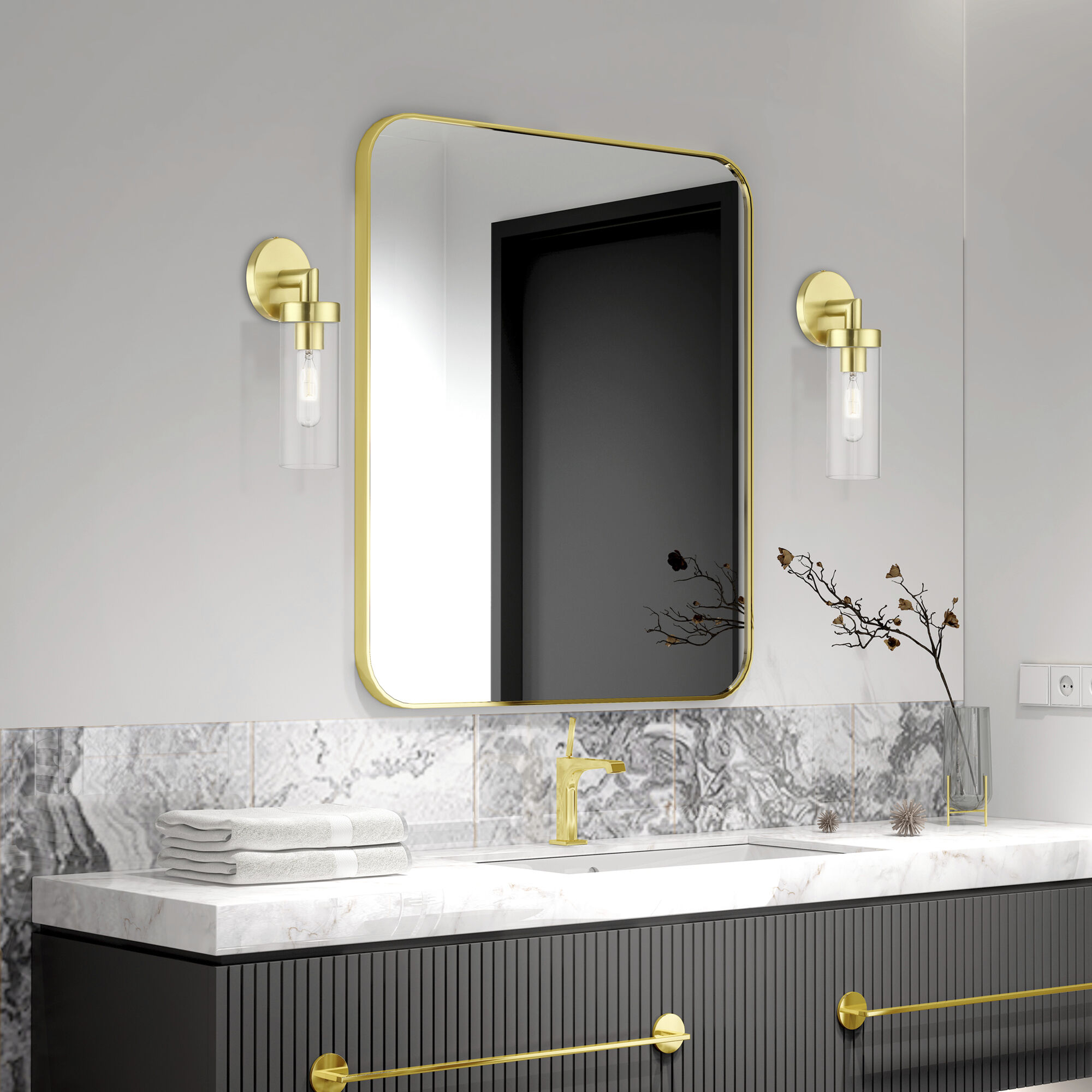 Ludlow 1 Light 4 inch Satin Brass ADA Single Sconce Wall Light, Single